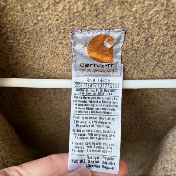 Carhartt Wm’s Sandstone Duck Insulated Dark Brown Workwear Vest Sz L - Picture 3 of 16